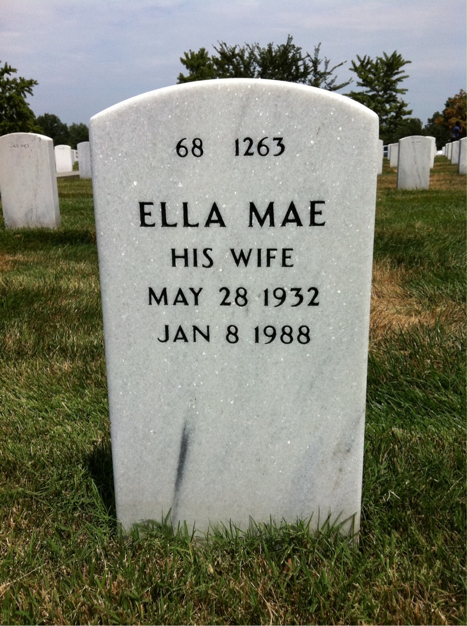Back of headstone — Cecil Laudermilk