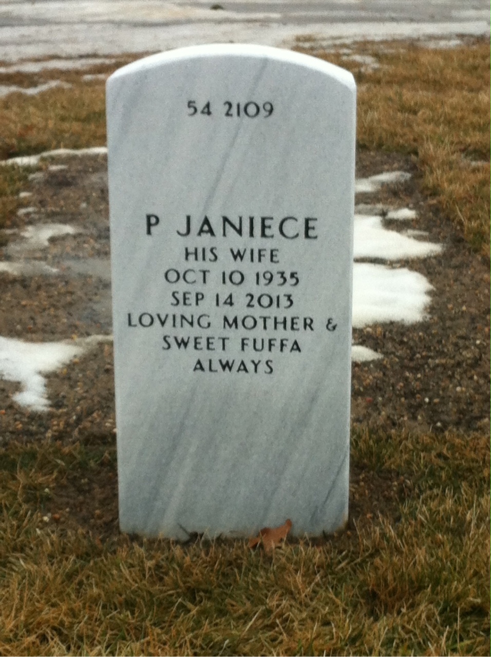 Back of headstone — Richard Blair