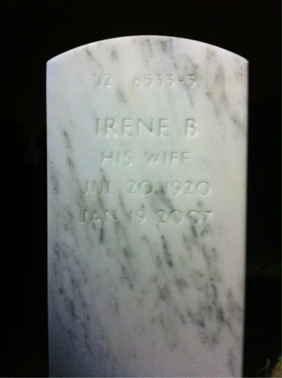 Back of headstone — Edward Dibble