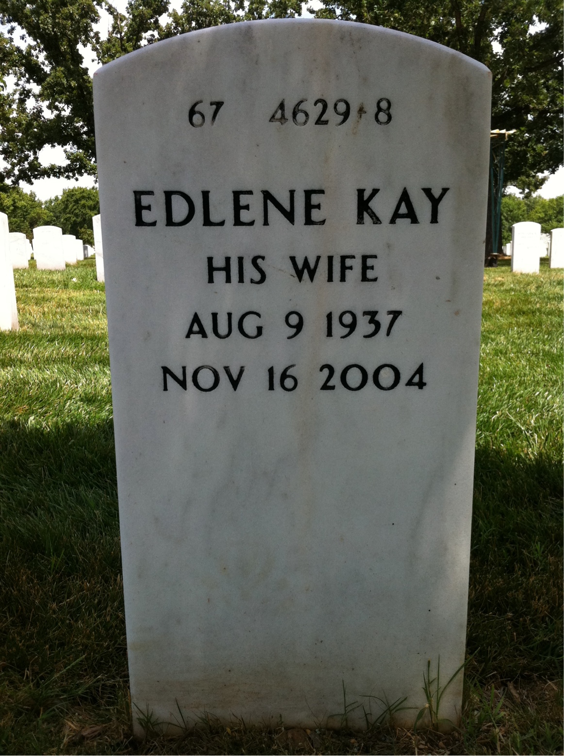 Back of headstone — Clarence Lee
