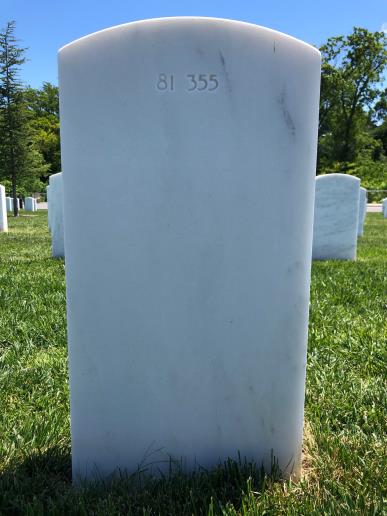 Back of headstone — David D White