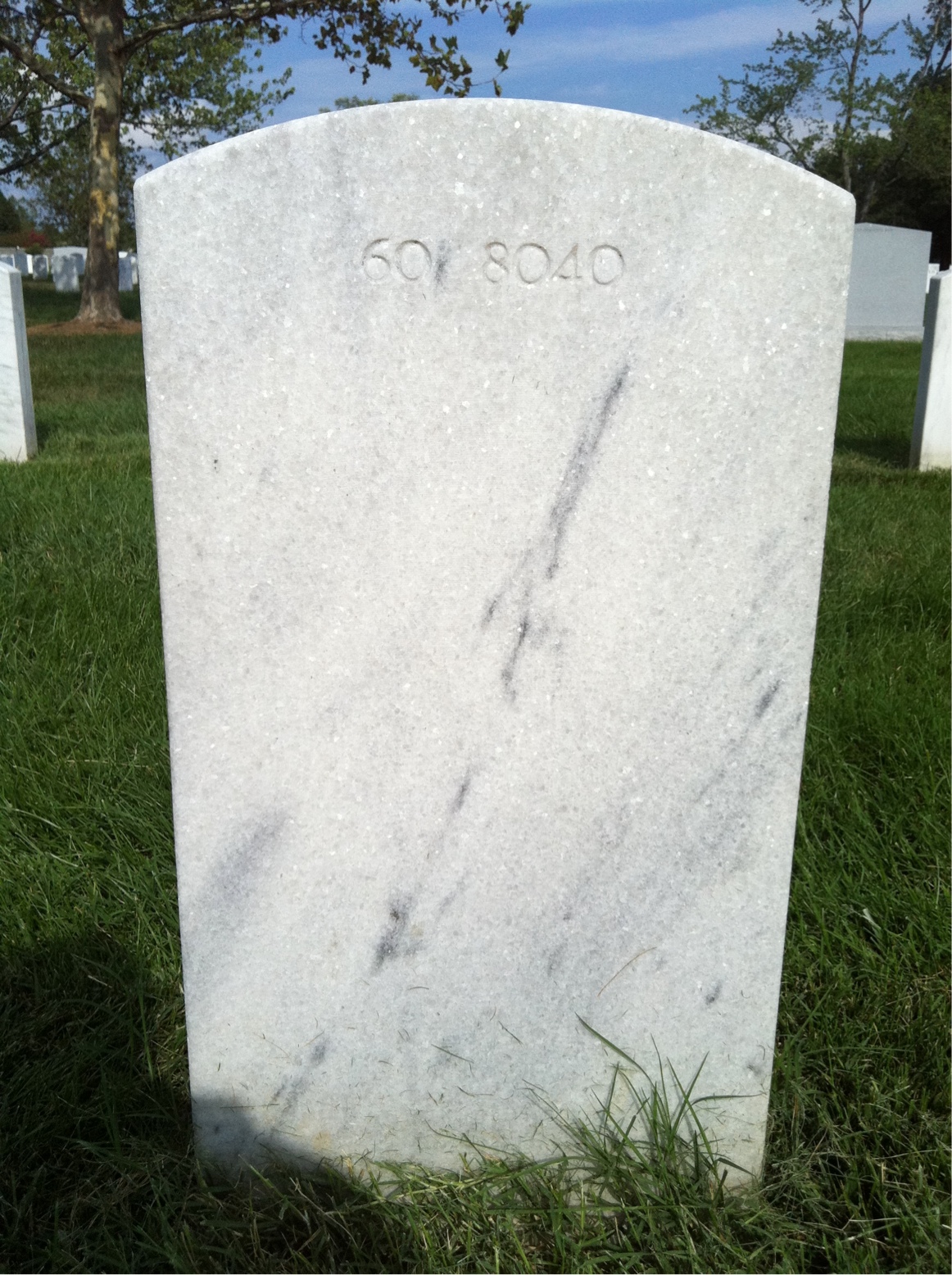 Back of headstone — Kenneth Montgomery