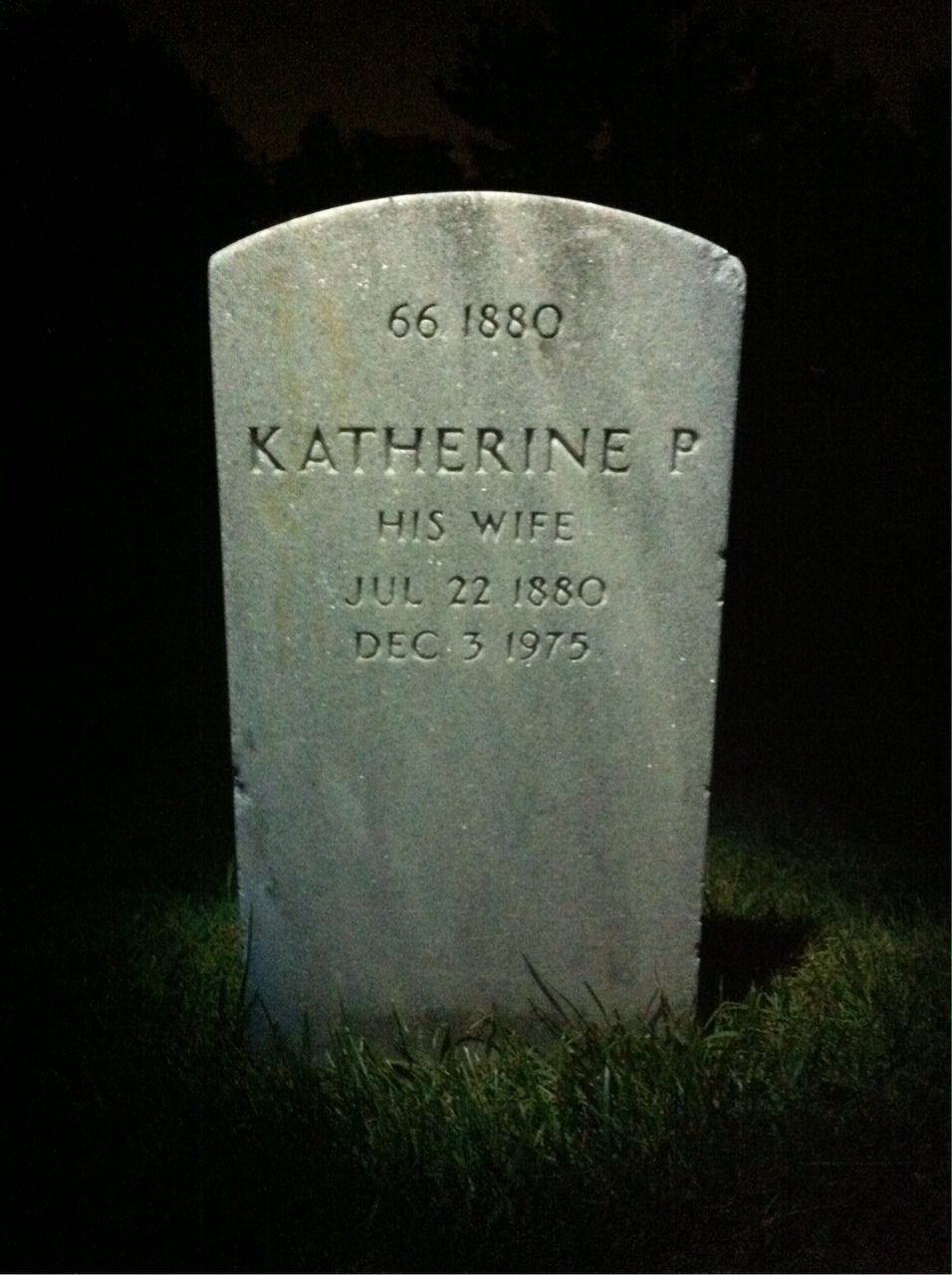 Back of headstone — Ernest Alexander