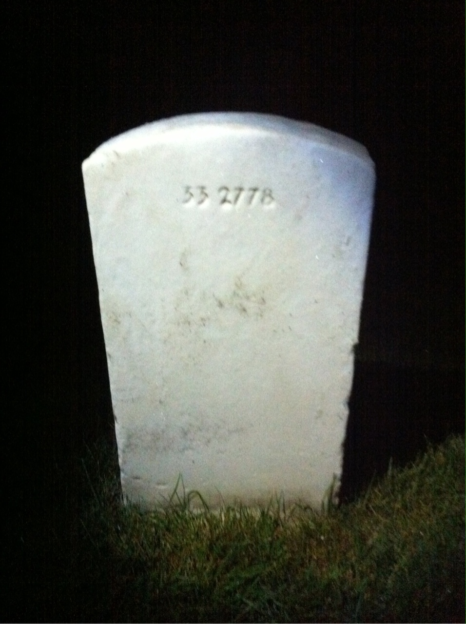 Back of headstone — Auralia Crim
