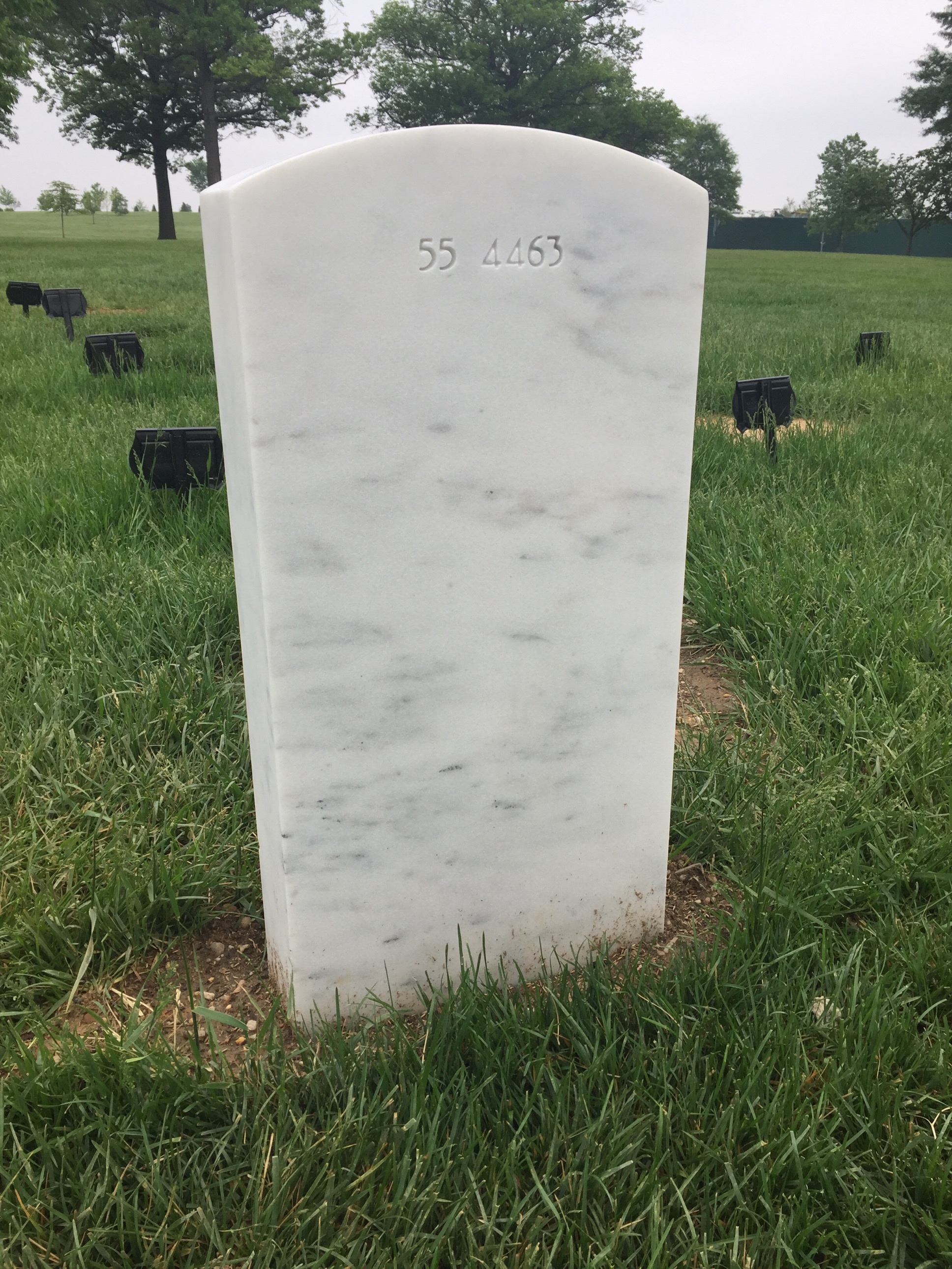 Back of headstone — William Earl Huff