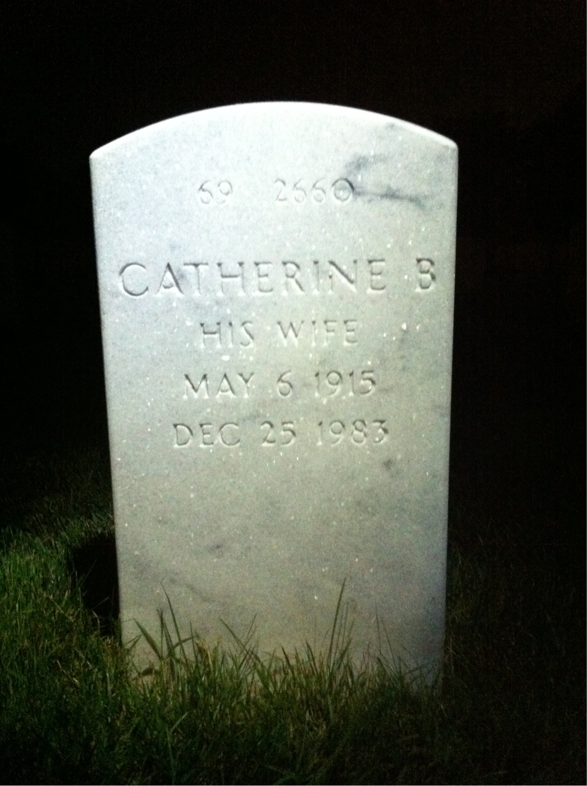 Back of headstone — David Wallace