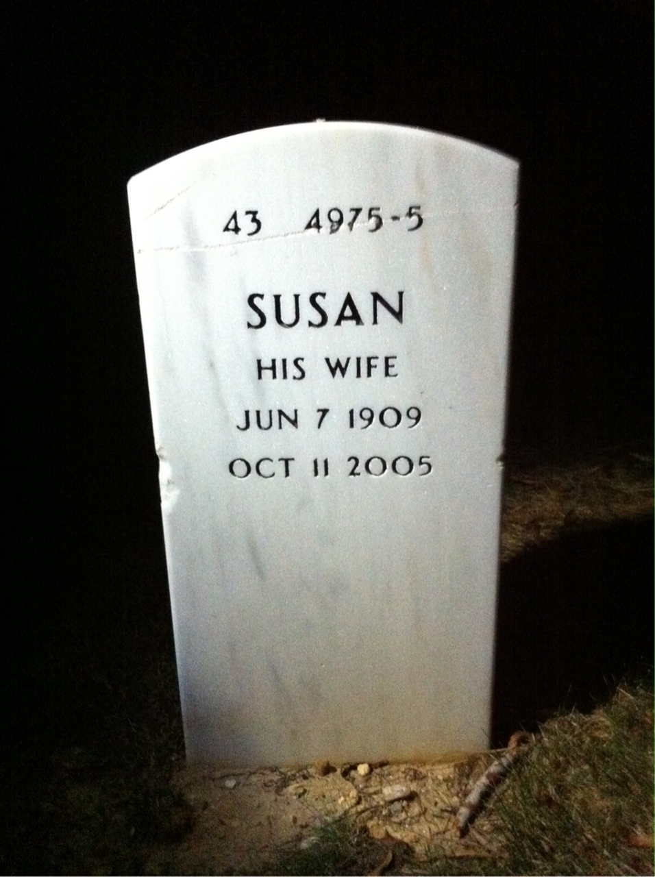 Back of headstone — Michael Petroska