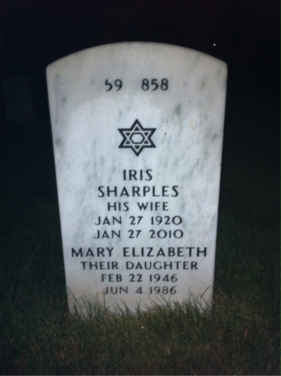 Back of headstone — J Perkins