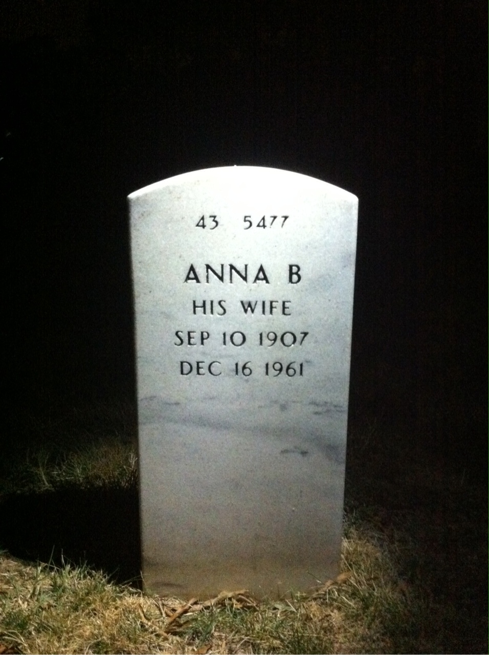 Back of headstone — Theodore Jackson
