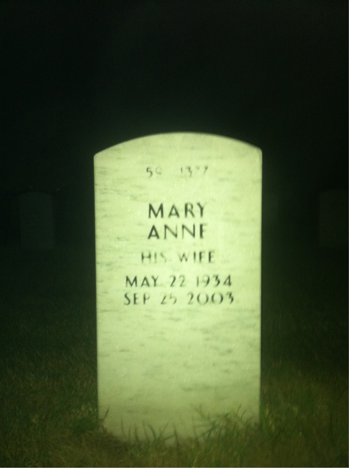 Back of headstone — Robert Moran
