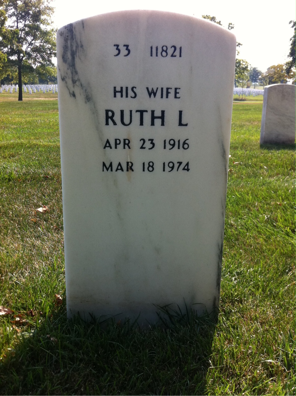 Back of headstone — Jack Muisener