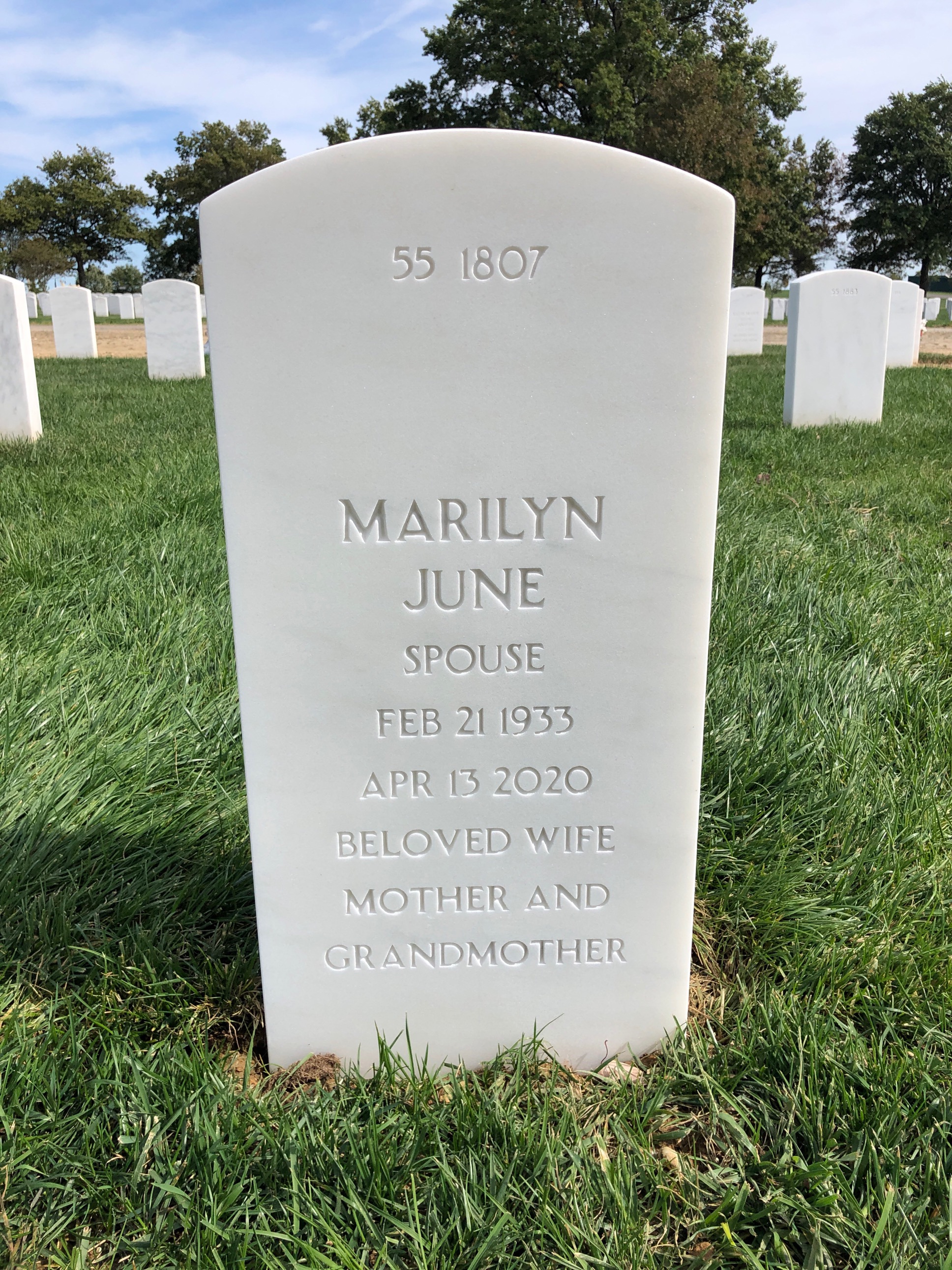 Back of headstone — William Alexander
