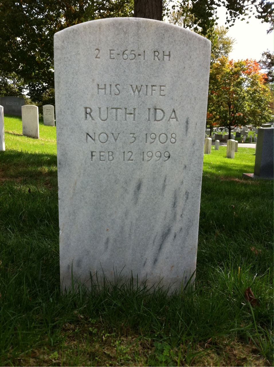 Back of headstone — Menicos Menicon