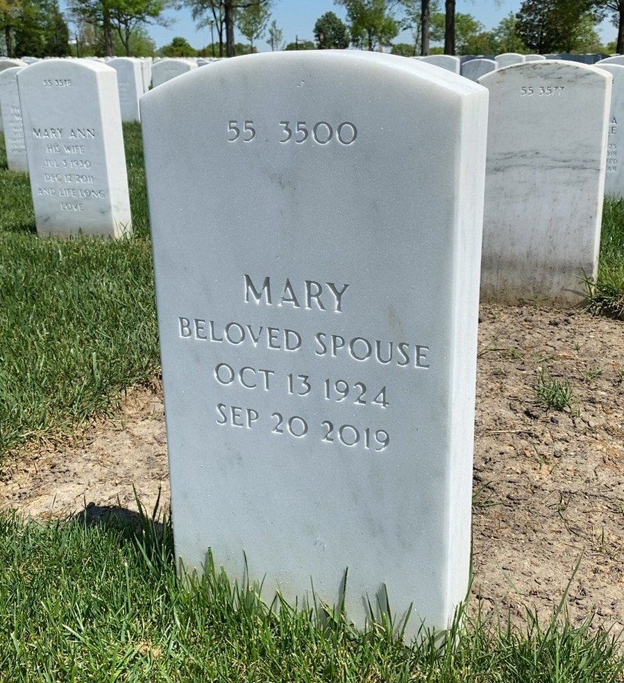 Back of headstone — Walter J Plant