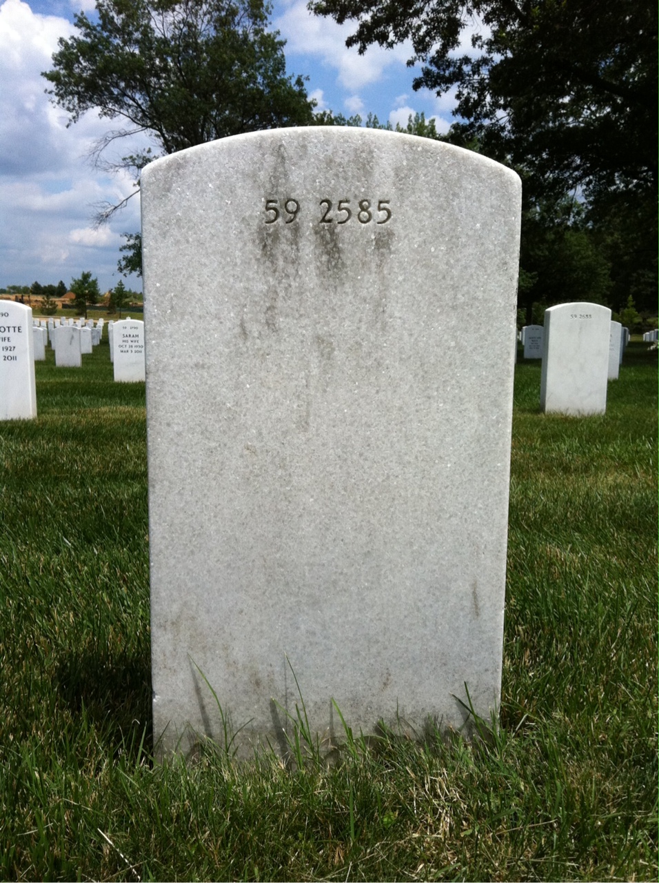 Back of headstone — Walter W Lautenbach