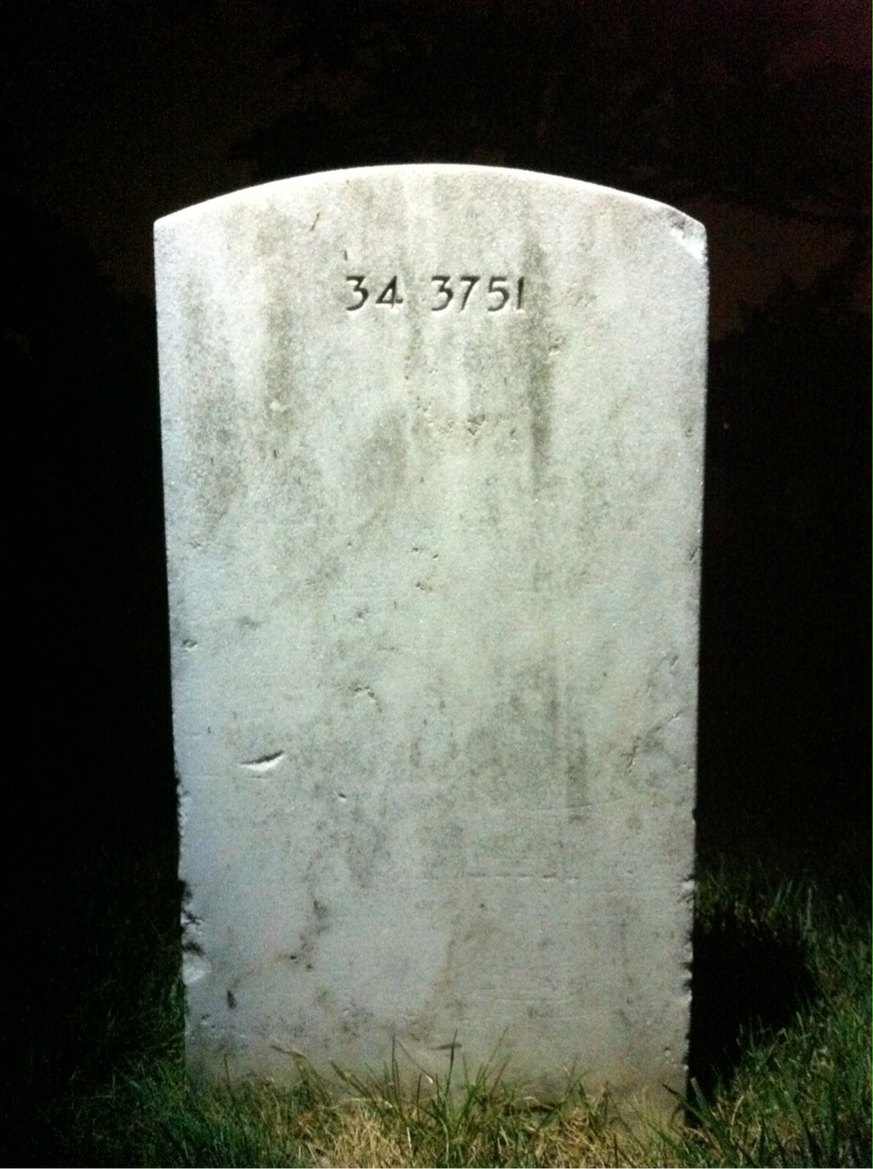 Back of headstone — Thomas Moon