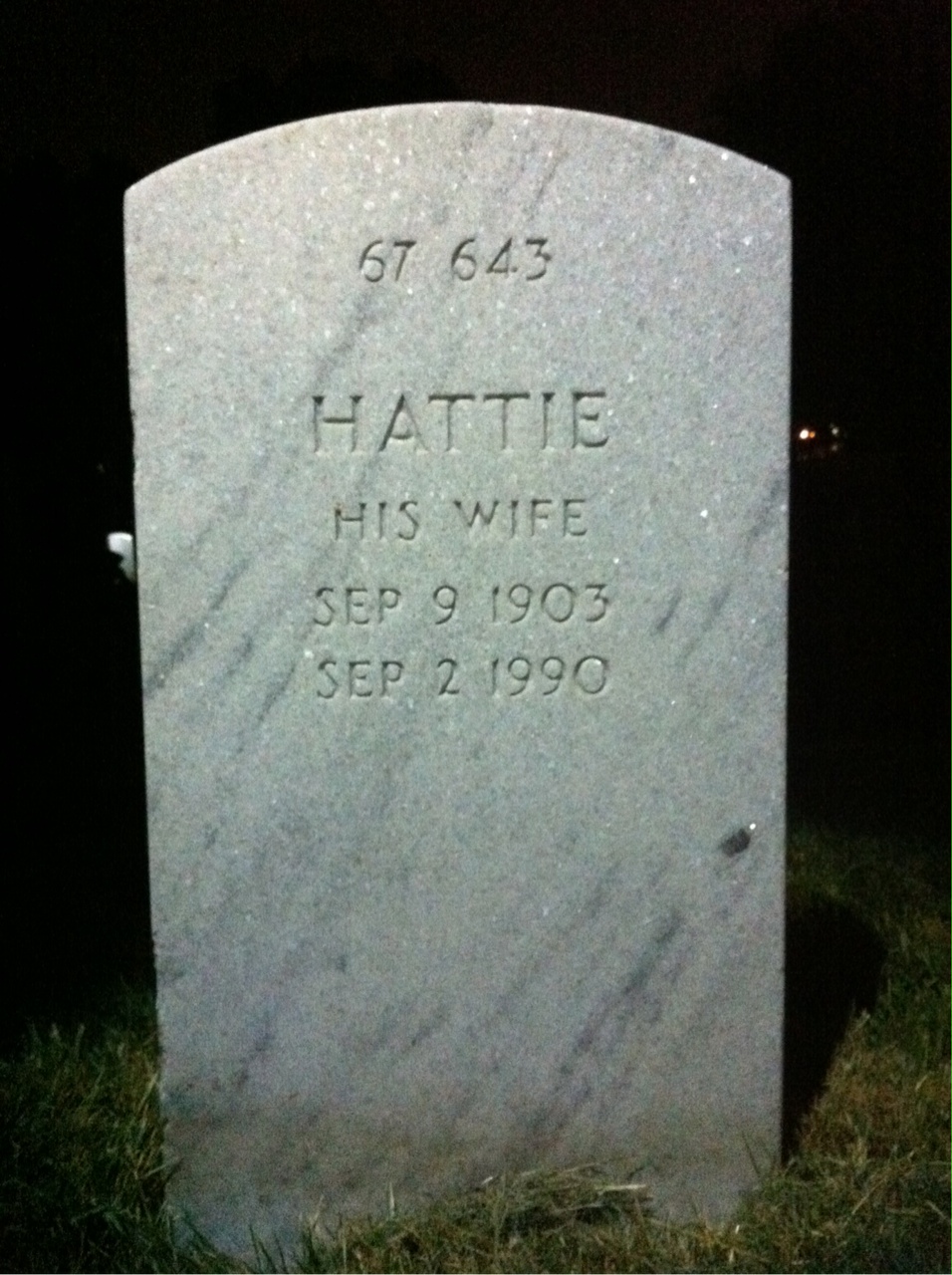 Back of headstone — Bertram Baker