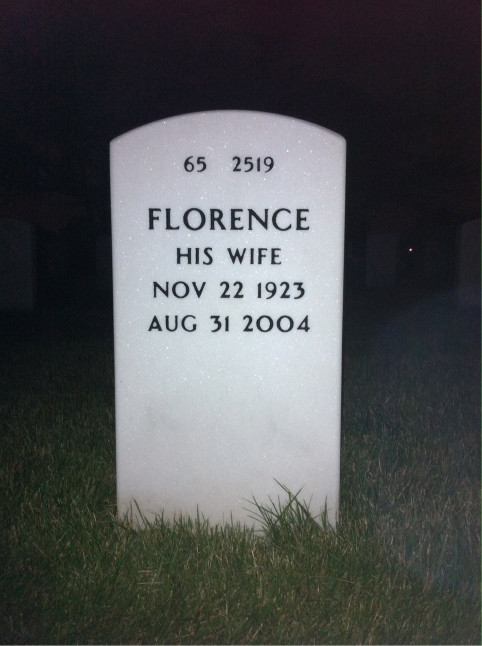 Back of headstone — Francis Long