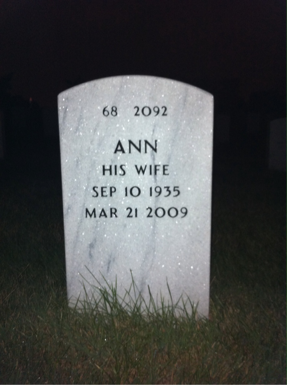 Back of headstone — Joe Landtroop