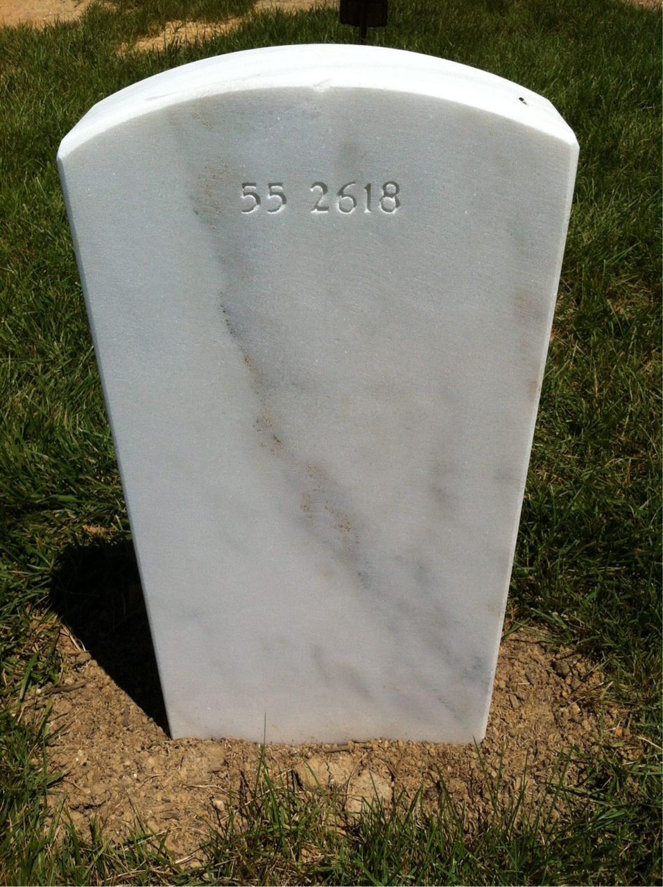 Back of headstone — William N Ray
