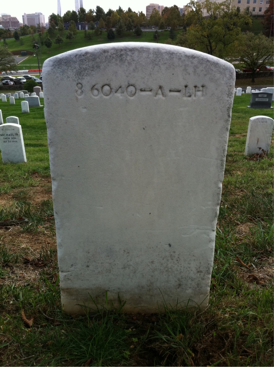Back of headstone — Louise Biggar