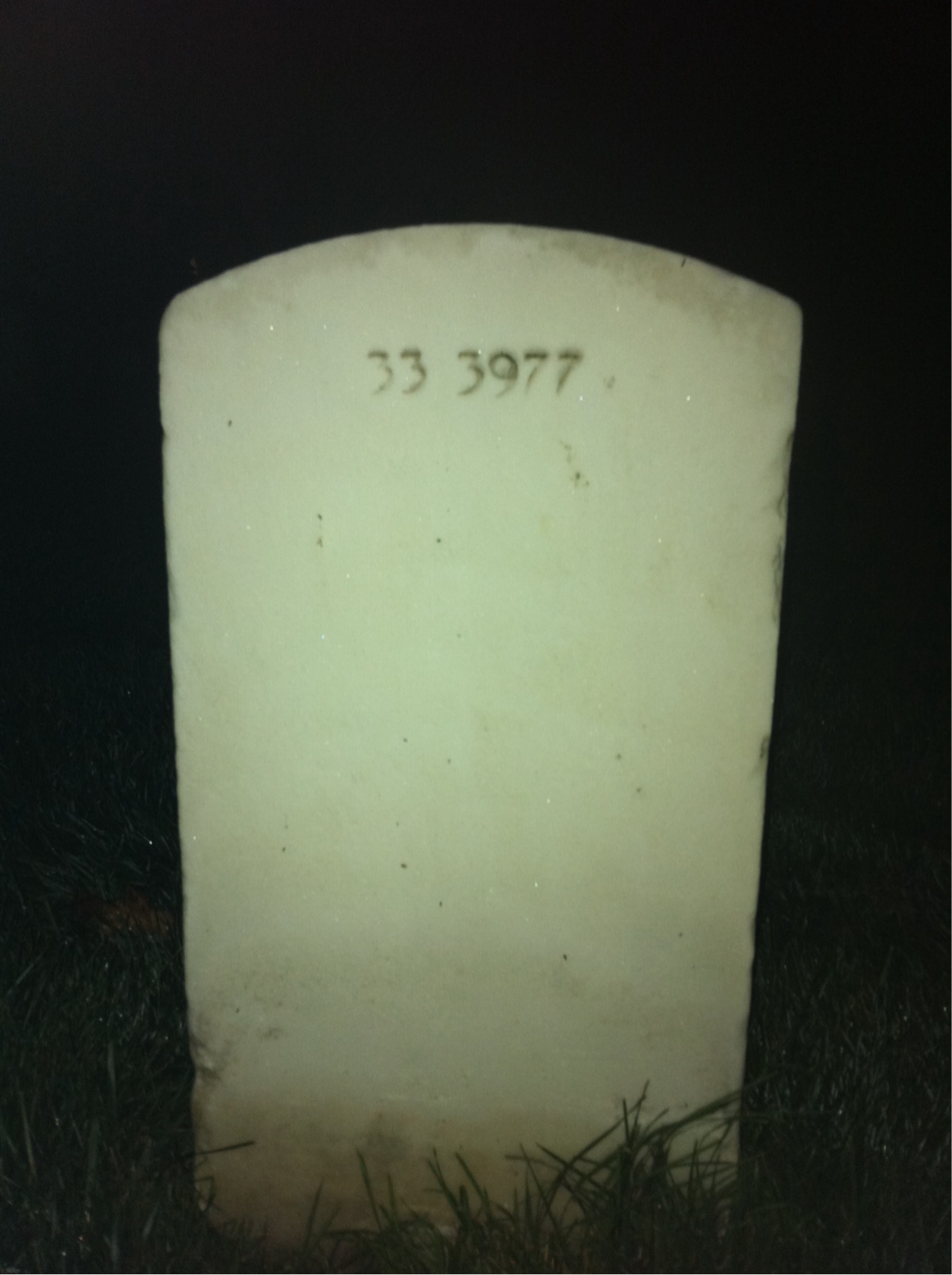 Back of headstone — John Bauserman