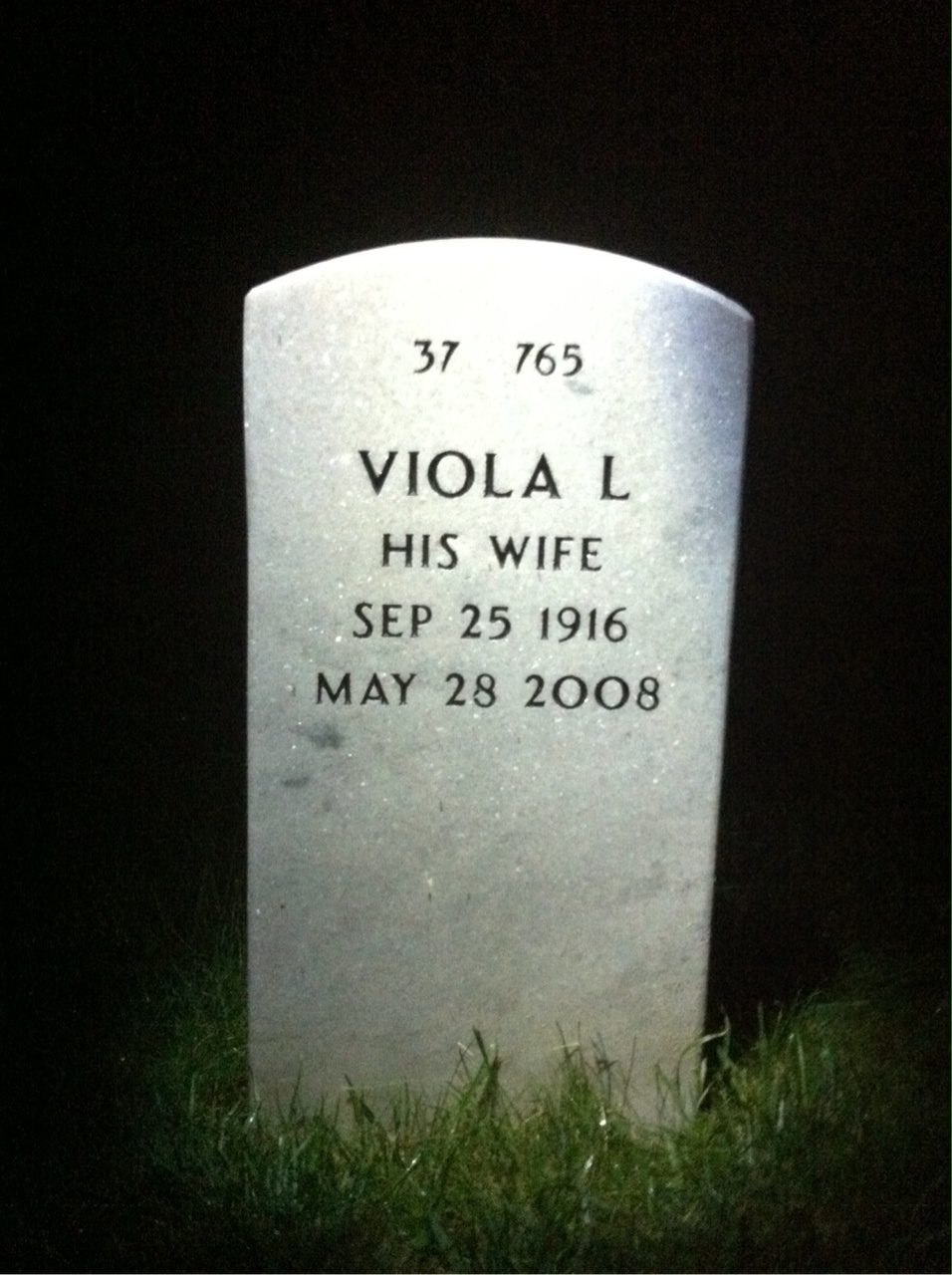 Back of headstone — Walter Jenigen