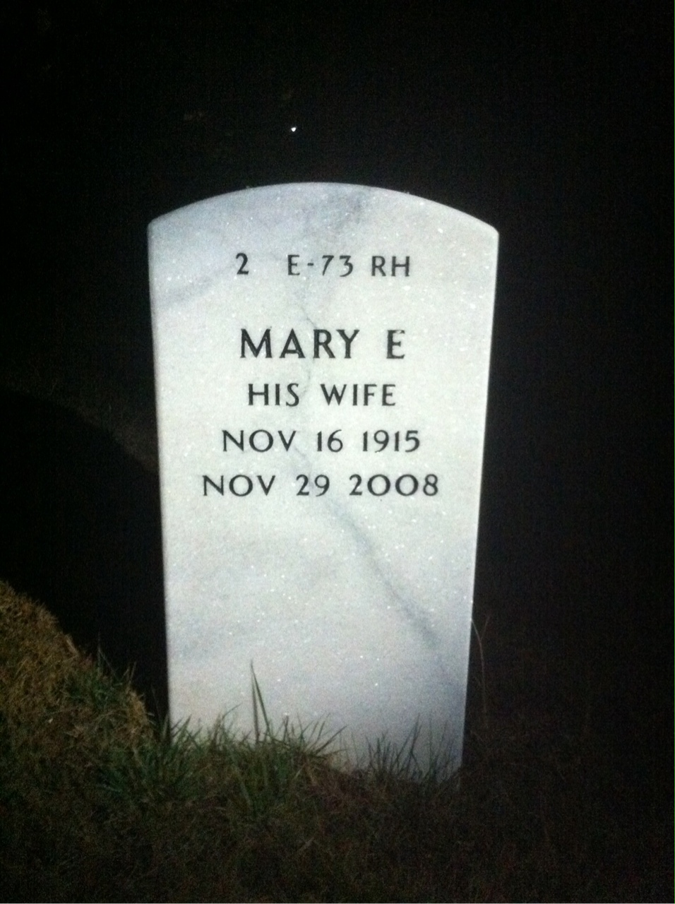 Back of headstone — Fred Heather