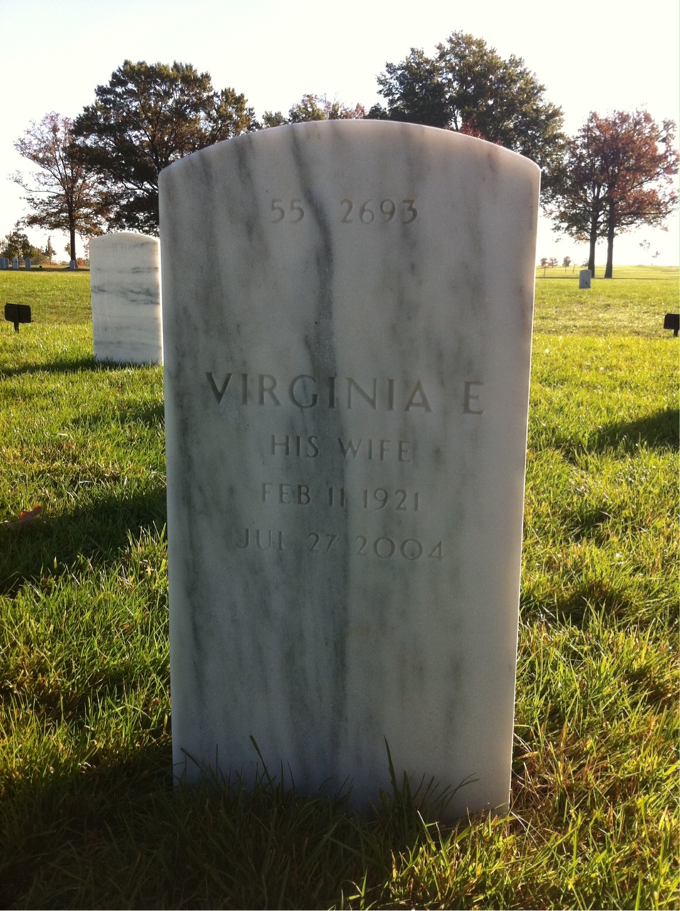 Back of headstone — William H Simmons