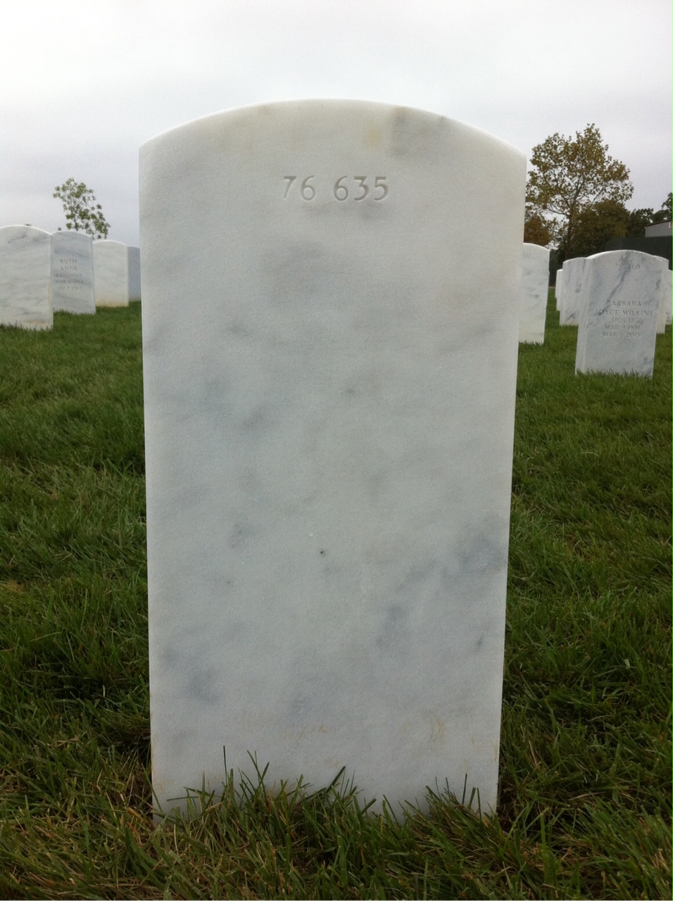 Back of headstone — Merritt Baker