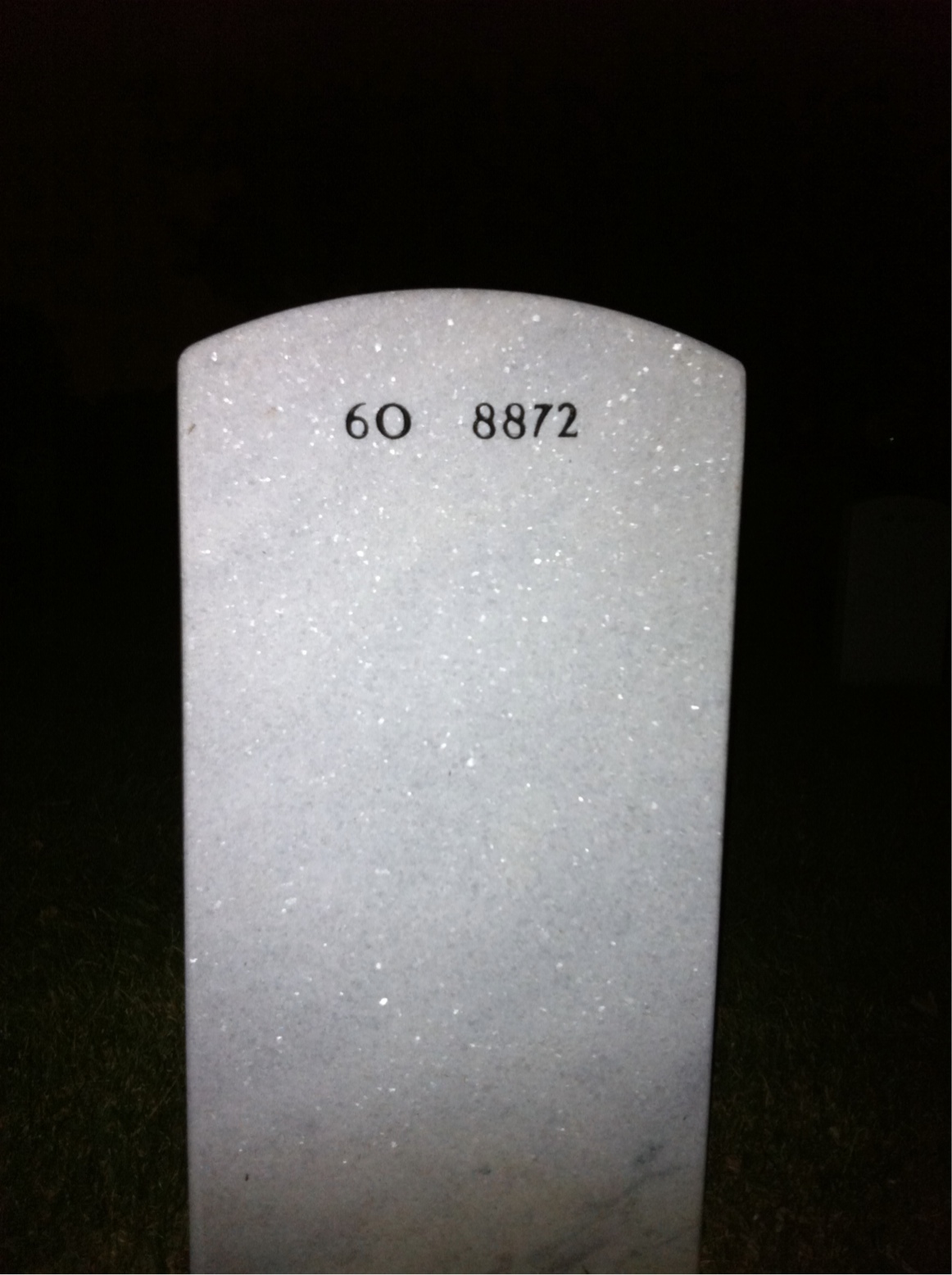 Back of headstone — Thomas Stout