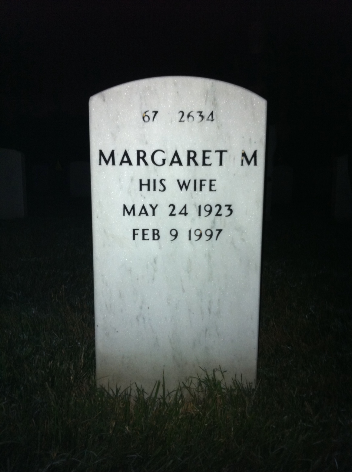 Back of headstone — Fred Schanze