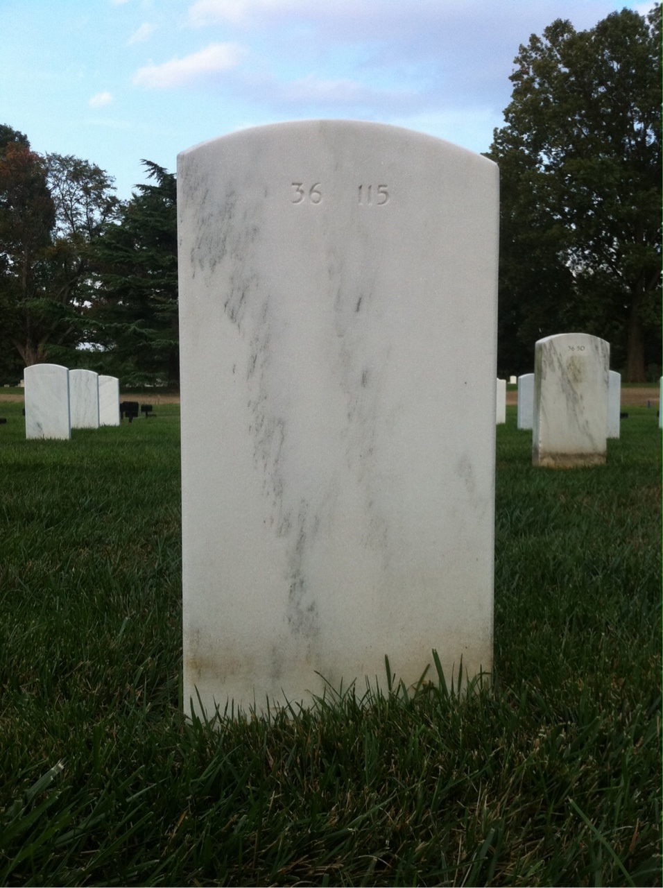 Back of headstone — David Moye
