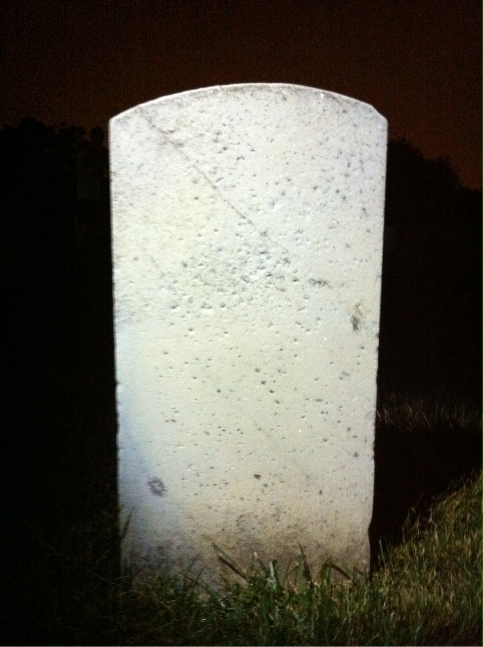 Back of headstone — Andrew Monaghan