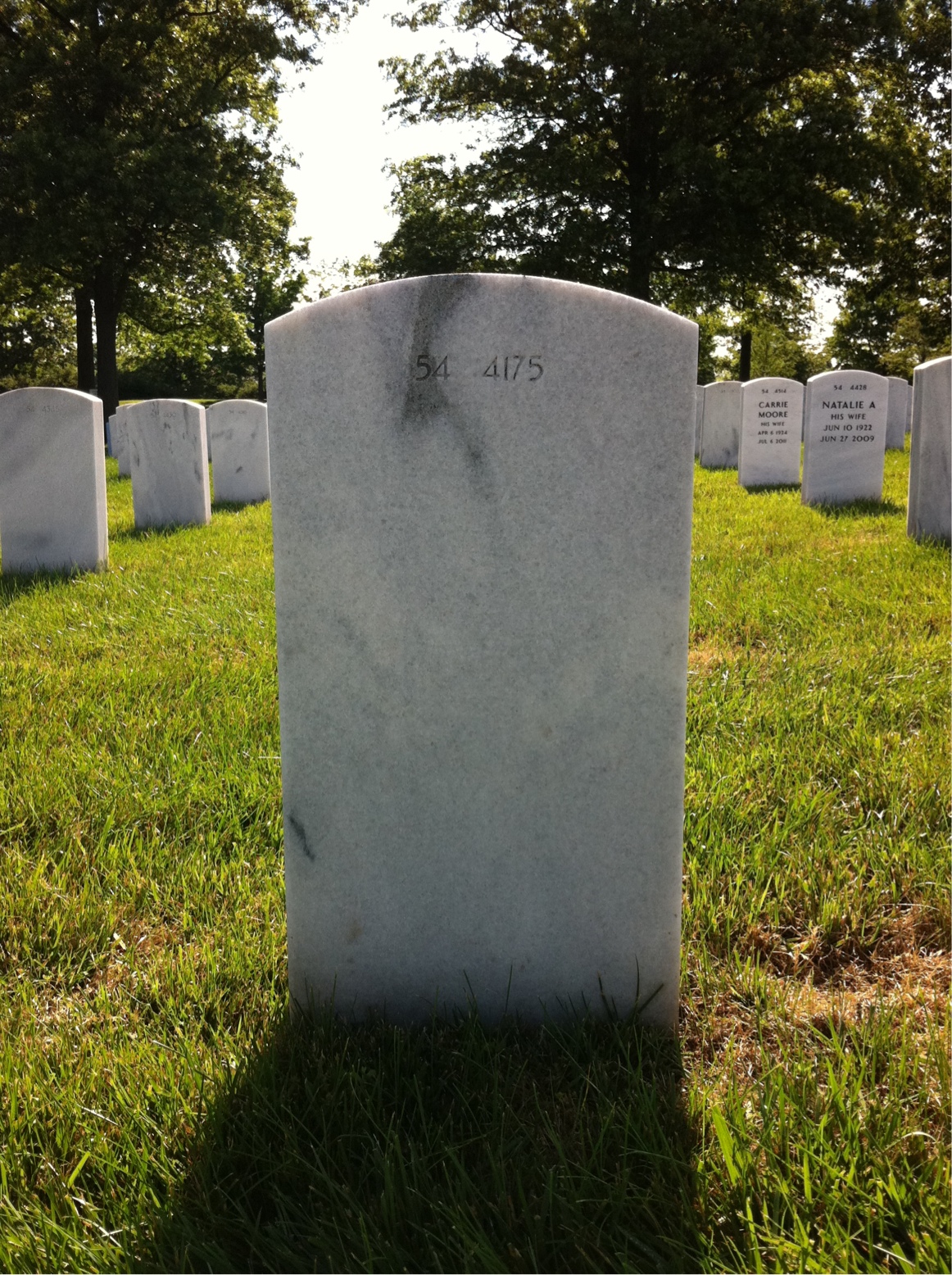 Back of headstone — Stacey Bennett