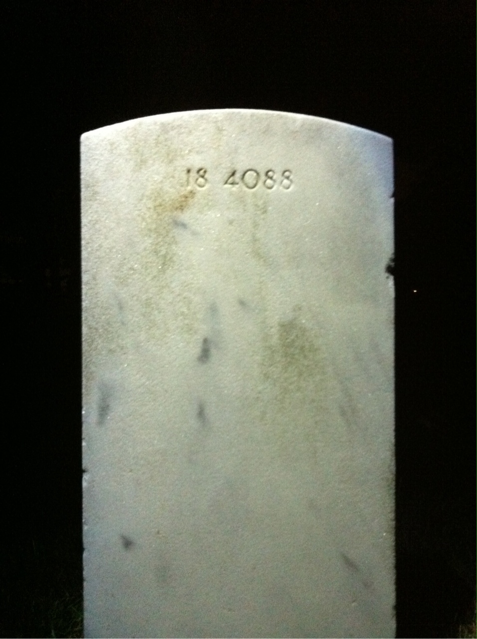 Back of headstone — Walter Aplin