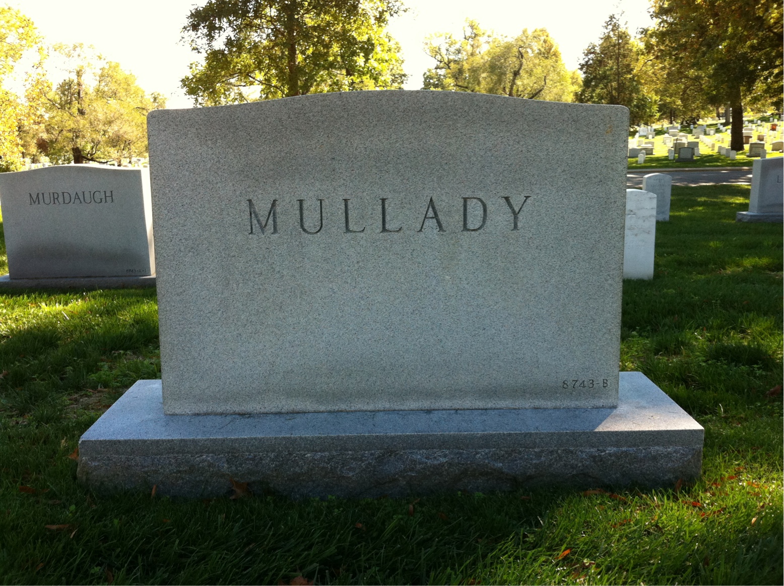 Back of headstone — Christopher Mullady