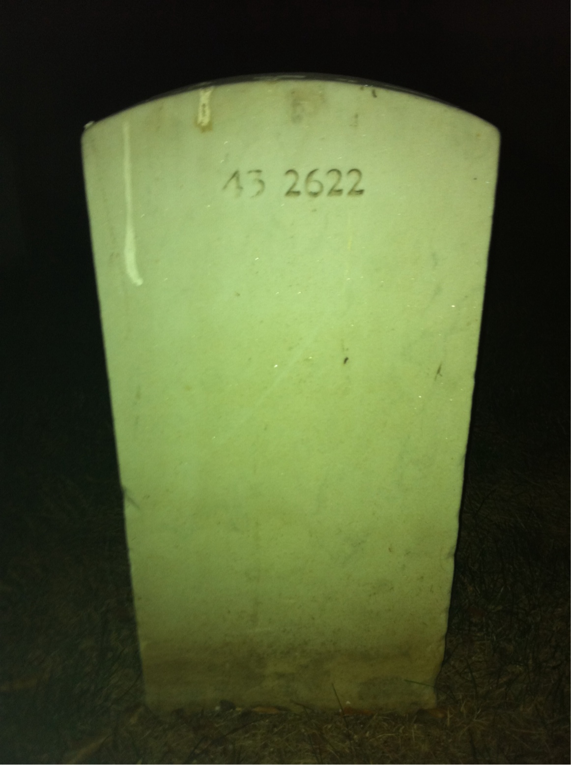 Back of headstone — Frank Bradford