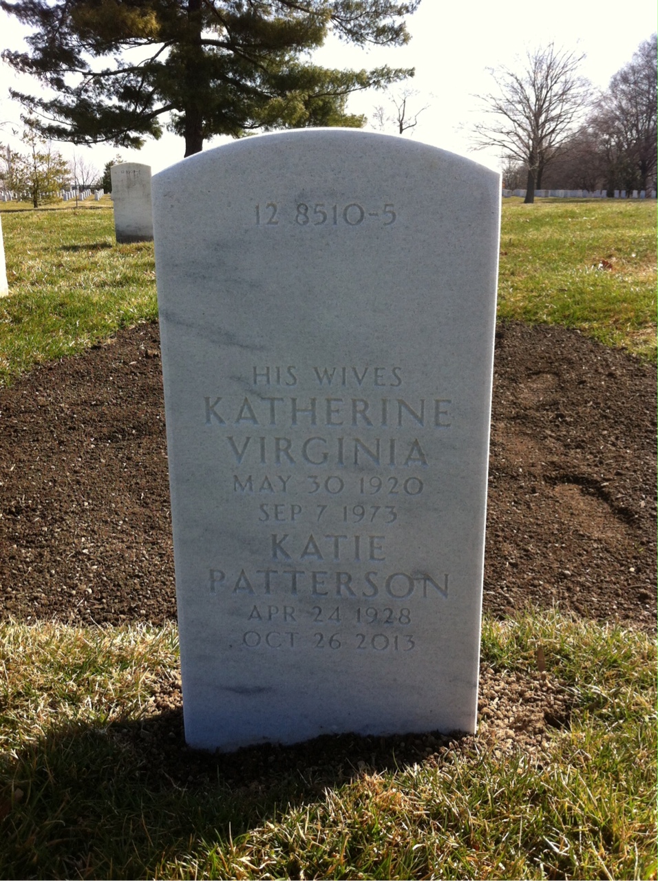 Back of headstone — Fred Hill