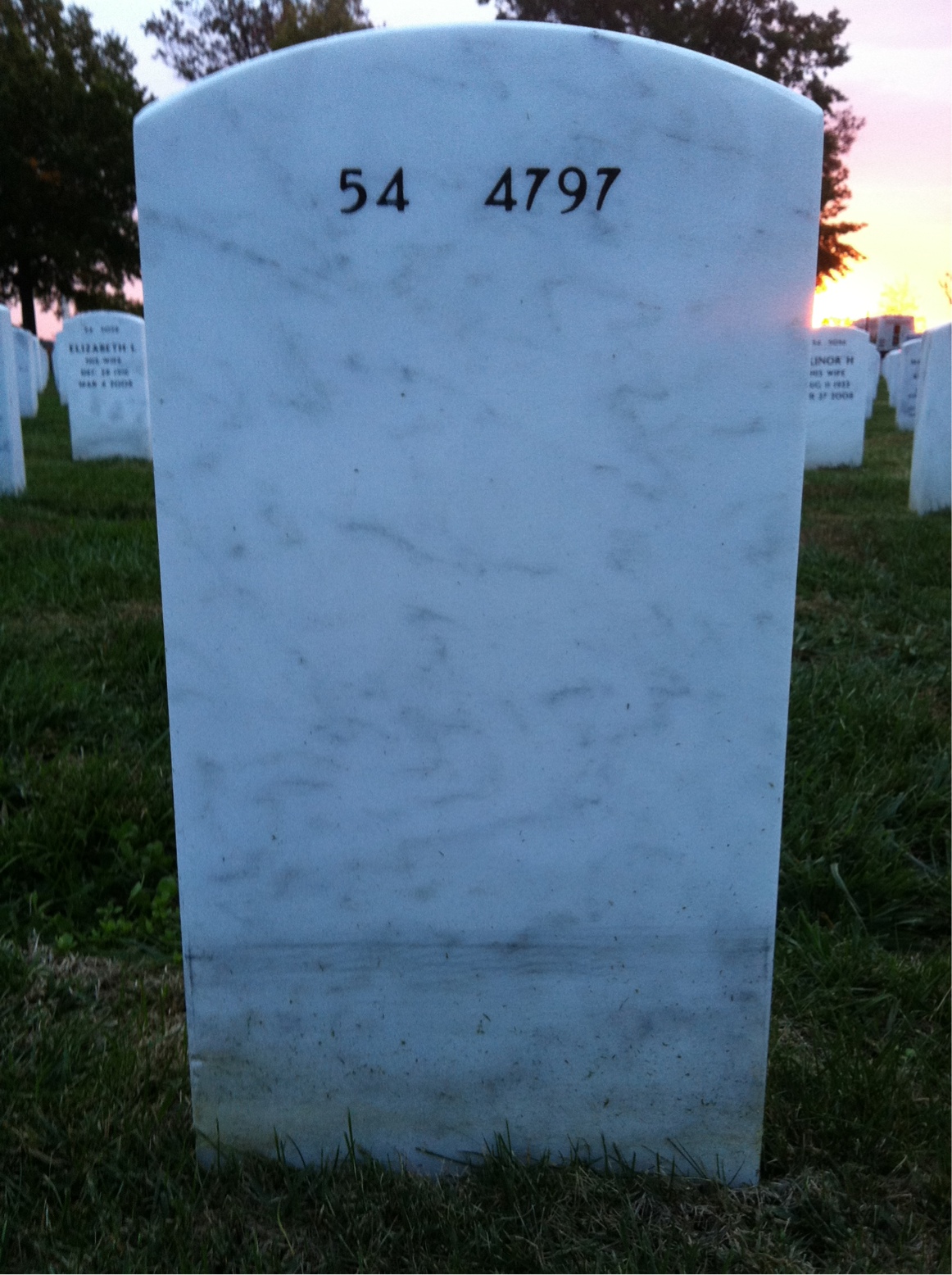 Back of headstone — Truman Moyer