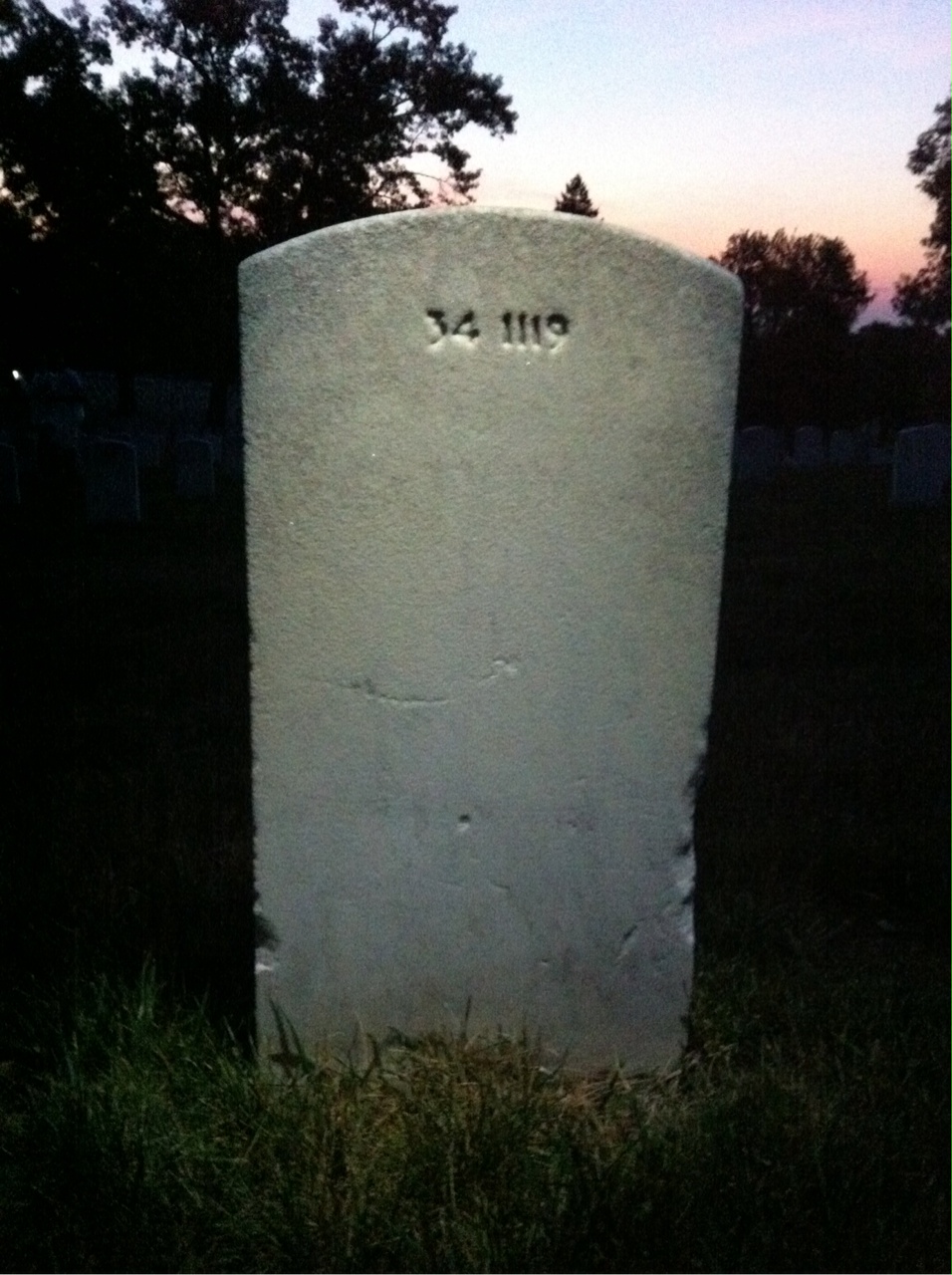 Back of headstone — William Oliver Wallace