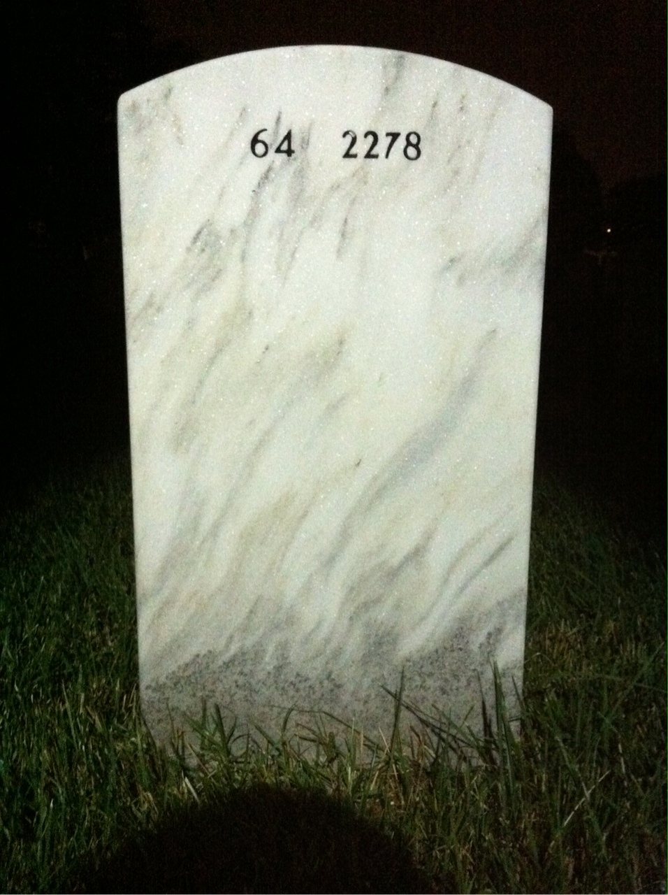 Back of headstone — James Glover
