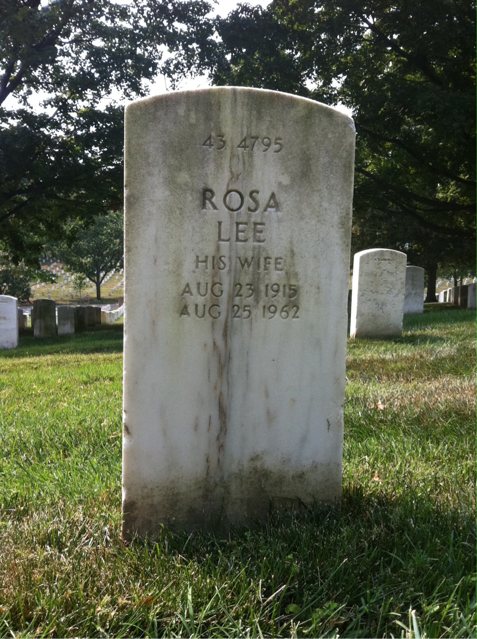 Back of headstone — Will Lee Ison