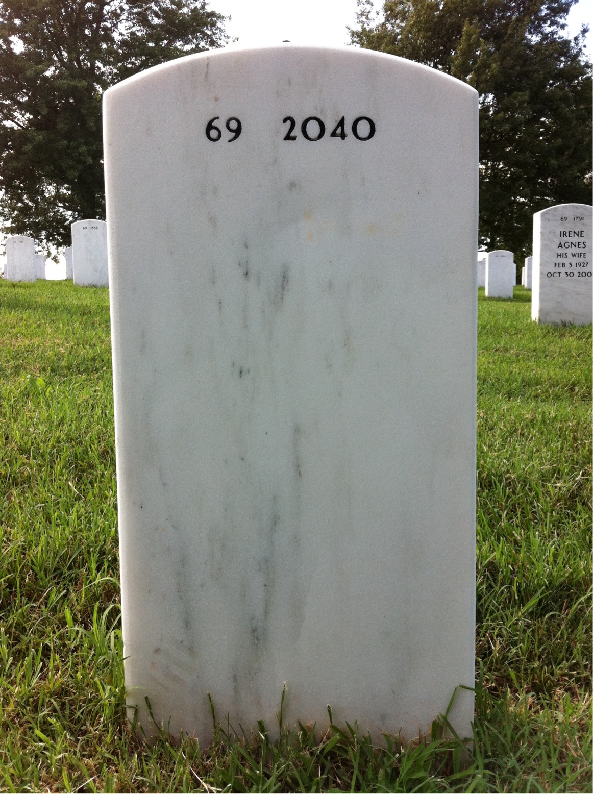 Back of headstone — Duane Watson