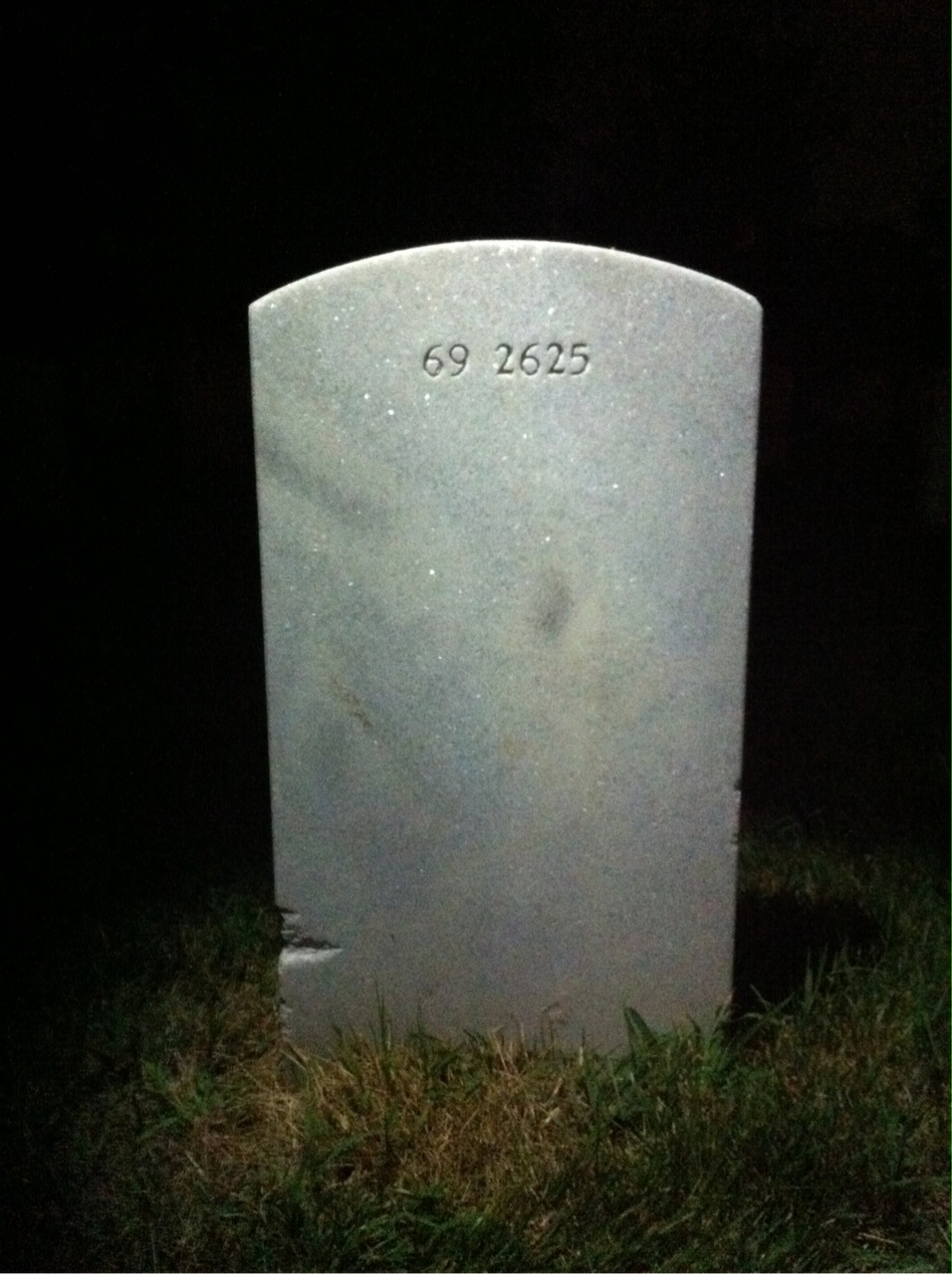 Back of headstone — John Randolph Grimsley