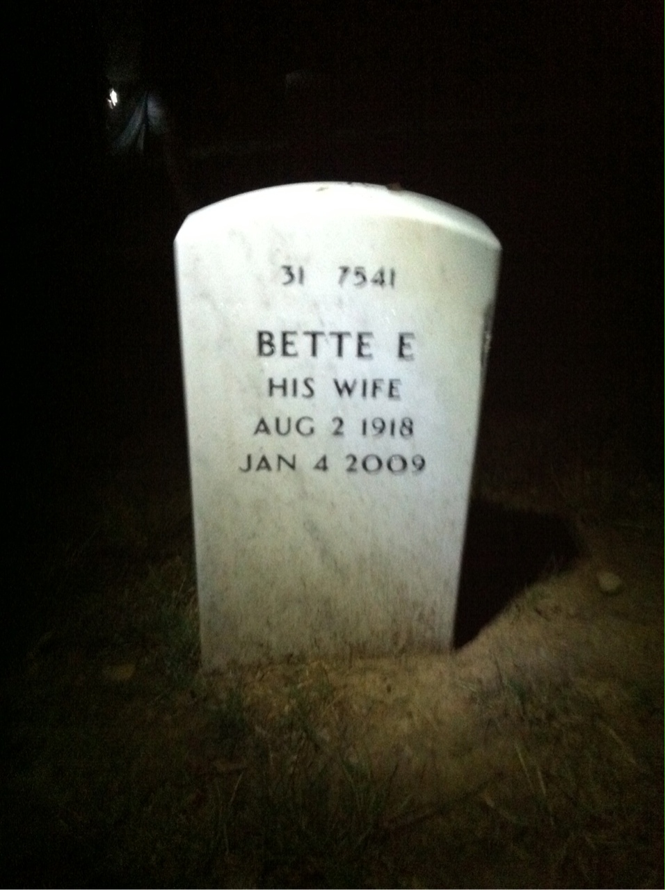 Back of headstone — Charles Owen