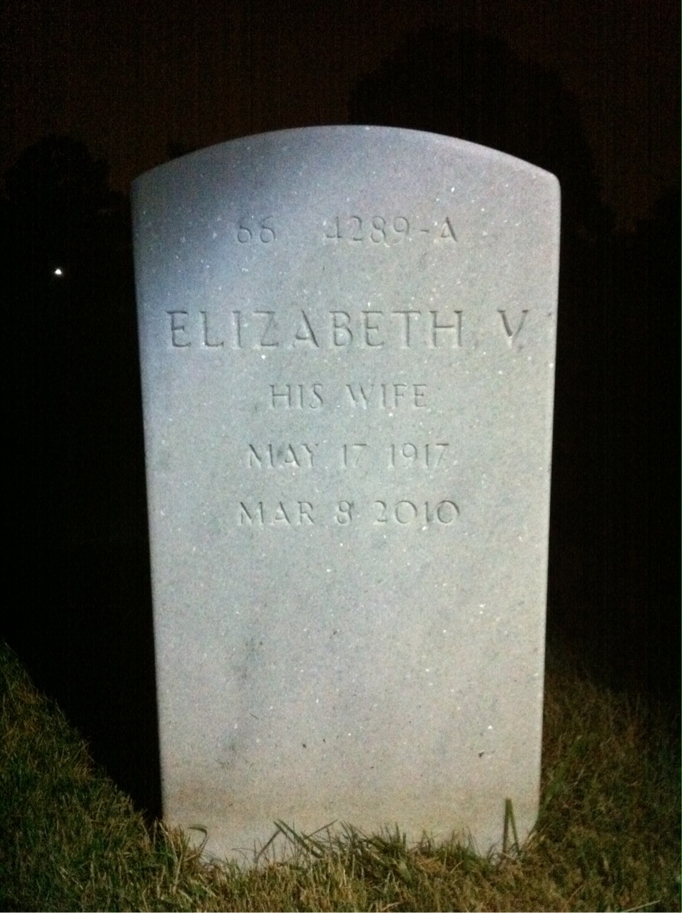 Back of headstone — Cornelius Shaffer