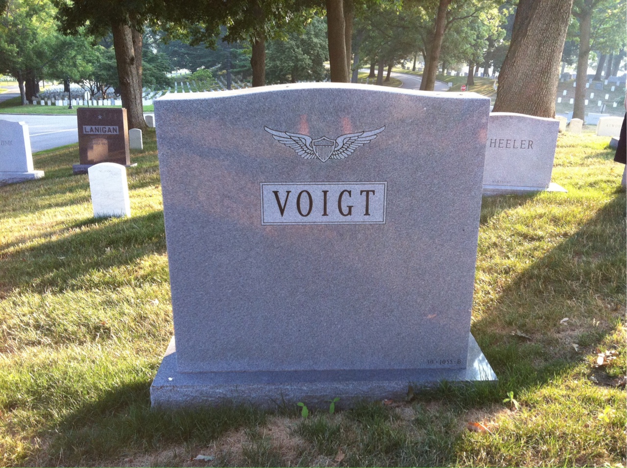 Back of headstone — Charles Voigt