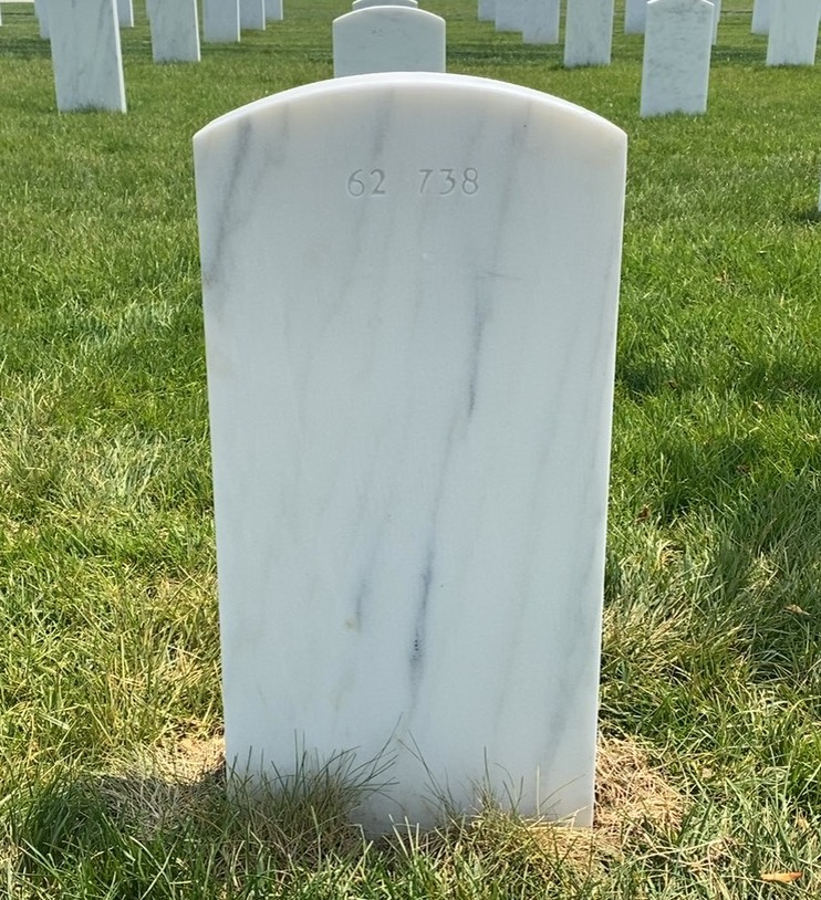 Back of headstone — William J Garber