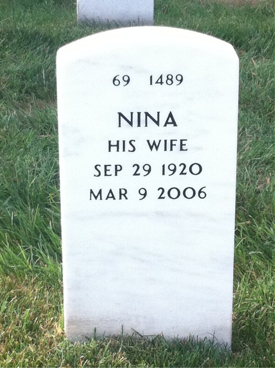 Back of headstone — William Van Sandt